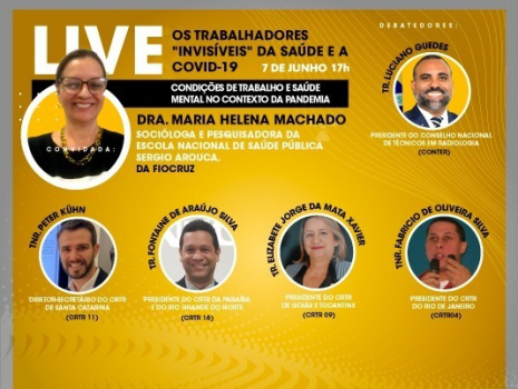 CONTER promove live para debater a realidade dos profissionais “invisíveis” da pandemia